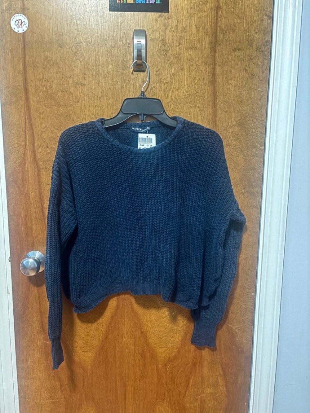Brandy Melville Oversized Knit Sweater Navy NWT One Size